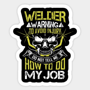 Welder Skull Funny Welding Quotes Sticker